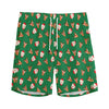 Santa Claus And Reindeer Emoji Print Men's Sports Shorts