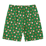 Santa Claus And Reindeer Emoji Print Men's Swim Trunks