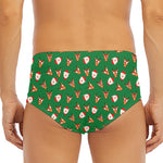 Santa Claus And Reindeer Emoji Print Men's Triangle Swim Briefs