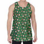 Santa Claus And Reindeer Emoji Print Men's Velvet Tank Top