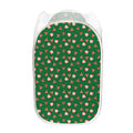Santa Claus And Reindeer Emoji Print Mesh Laundry Hamper