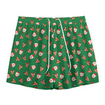 Santa Claus And Reindeer Emoji Print Mesh Shorts