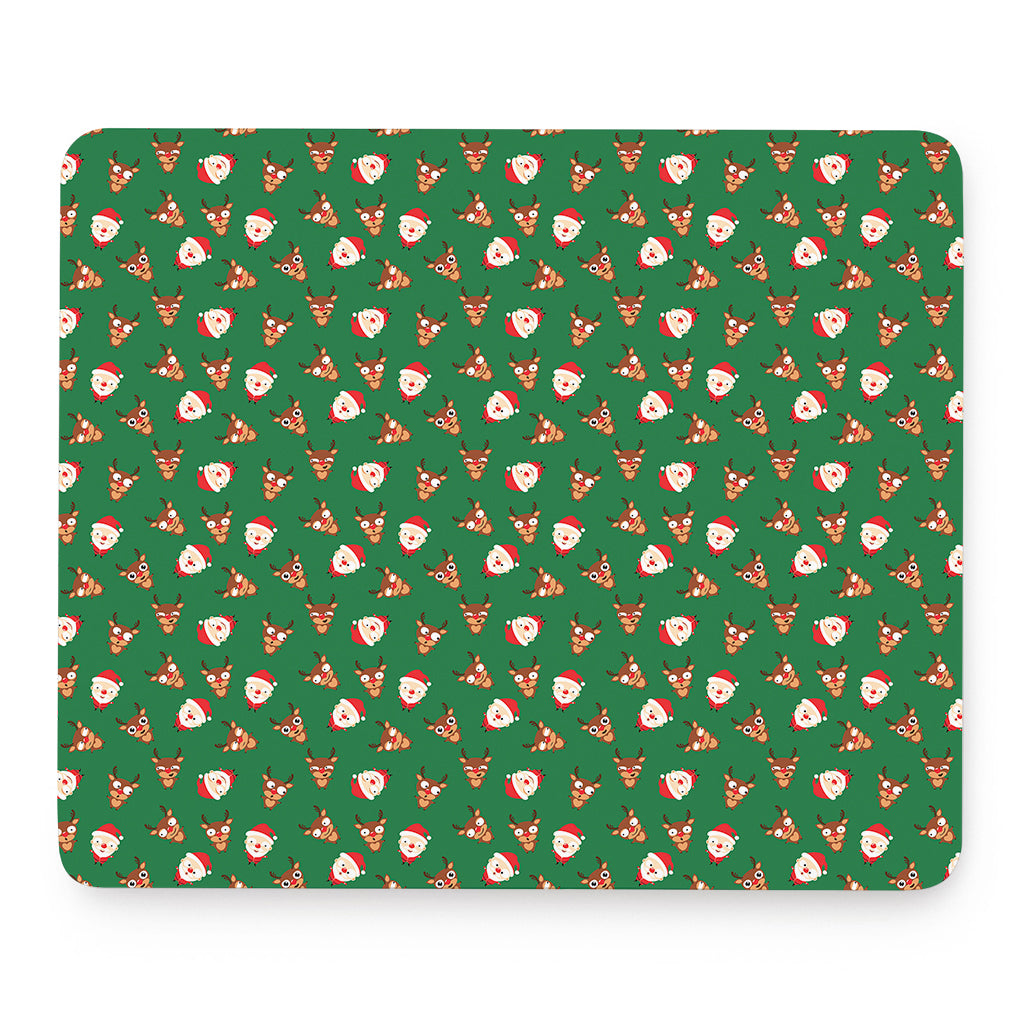 Santa Claus And Reindeer Emoji Print Mouse Pad