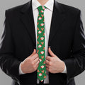 Santa Claus And Reindeer Emoji Print Necktie