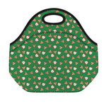 Santa Claus And Reindeer Emoji Print Neoprene Lunch Bag