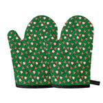 Santa Claus And Reindeer Emoji Print Oven Mitts