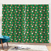 Santa Claus And Reindeer Emoji Print Pencil Pleat Curtains