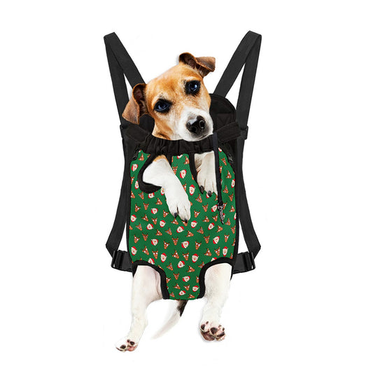Santa Claus And Reindeer Emoji Print Pet Carrier Backpack