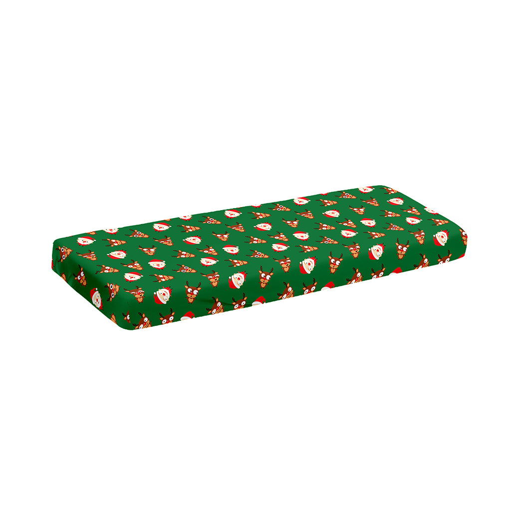 Santa Claus And Reindeer Emoji Print Piano Keyboard Cover