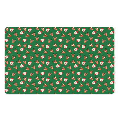 Santa Claus And Reindeer Emoji Print Polyester Doormat
