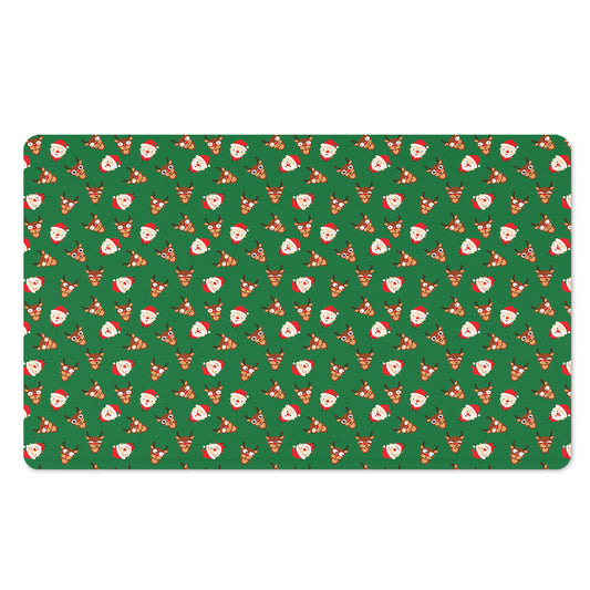 Santa Claus And Reindeer Emoji Print Polyester Doormat