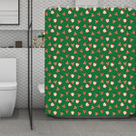 Santa Claus And Reindeer Emoji Print Polyester Shower Curtain