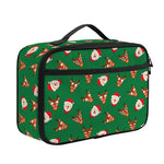 Santa Claus And Reindeer Emoji Print Portable Lunch Bag