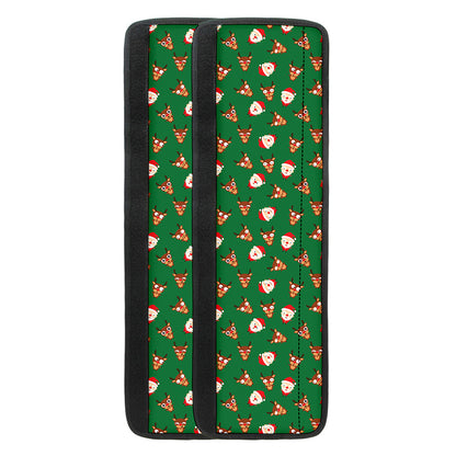 Santa Claus And Reindeer Emoji Print Refrigerator Handle Covers