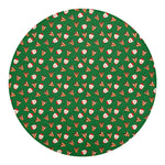 Santa Claus And Reindeer Emoji Print Round Blanket