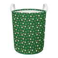 Santa Claus And Reindeer Emoji Print Round Laundry Basket