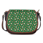 Santa Claus And Reindeer Emoji Print Saddle Bag
