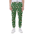 Santa Claus And Reindeer Emoji Print Joggers