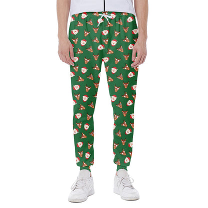Santa Claus And Reindeer Emoji Print Scuba Joggers