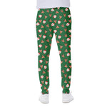 Santa Claus And Reindeer Emoji Print Scuba Joggers
