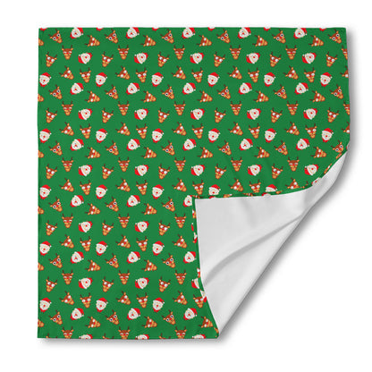 Santa Claus And Reindeer Emoji Print Silk Bandana