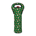 Santa Claus And Reindeer Emoji Print Single Neoprene Wine Tote