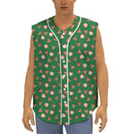 Santa Claus And Reindeer Emoji Print Sleeveless Baseball Jersey