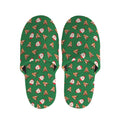Santa Claus And Reindeer Emoji Print Slippers