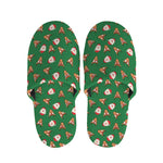 Santa Claus And Reindeer Emoji Print Slippers