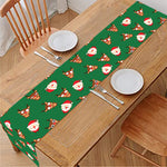Santa Claus And Reindeer Emoji Print Table Runner