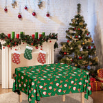 Santa Claus And Reindeer Emoji Print Tablecloth