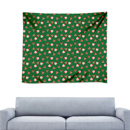 Santa Claus And Reindeer Emoji Print Tapestry