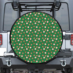 Santa Claus And Reindeer Emoji Print Tire Cover