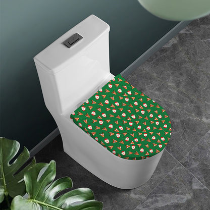 Santa Claus And Reindeer Emoji Print Toilet Lid Cover