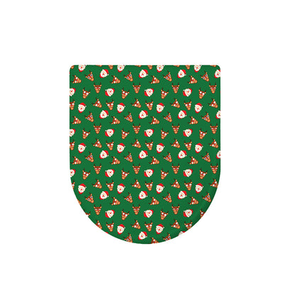 Santa Claus And Reindeer Emoji Print Toilet Lid Cover
