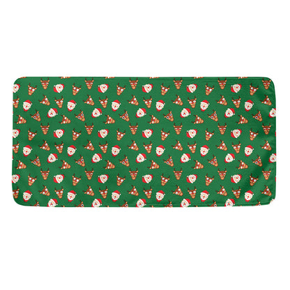Santa Claus And Reindeer Emoji Print Towel