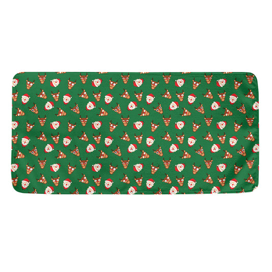 Santa Claus And Reindeer Emoji Print Towel