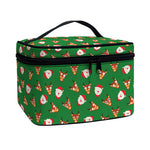 Santa Claus And Reindeer Emoji Print Travel Makeup Bag