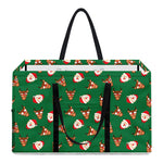 Santa Claus And Reindeer Emoji Print Utility Tote Bag