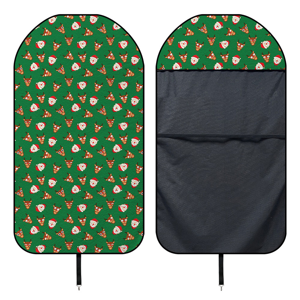 Santa Claus And Reindeer Emoji Print Waterproof Car Seat Cover