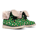 Santa Claus And Reindeer Emoji Print Winter Boots