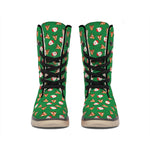 Santa Claus And Reindeer Emoji Print Winter Boots
