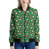 Santa Claus And Reindeer Emoji Print Women's Bomber Jacket