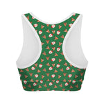 Santa Claus And Reindeer Emoji Print Women's Sports Bra