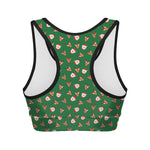 Santa Claus And Reindeer Emoji Print Women's Sports Bra