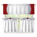 Santa Claus Beard Print 3 Piece Kitchen Curtains