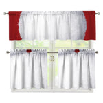 Santa Claus Beard Print 3 Piece Kitchen Curtains