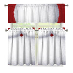 Santa Claus Beard Print 3 Piece Kitchen Curtains