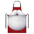 Santa Claus Beard Print Bib Apron With Pocket