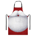 Santa Claus Beard Print Bib Apron With Pocket
